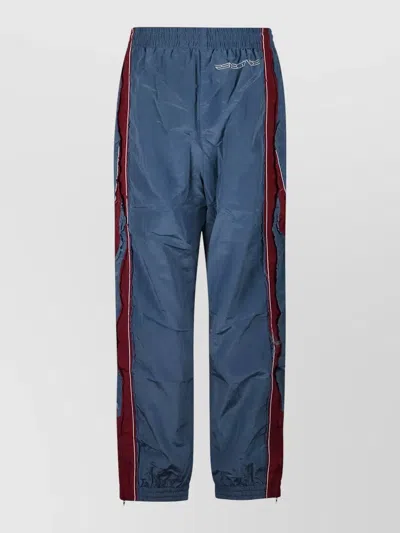 Martine Rose Stretch Trousers With Stripe And Panels In Blue