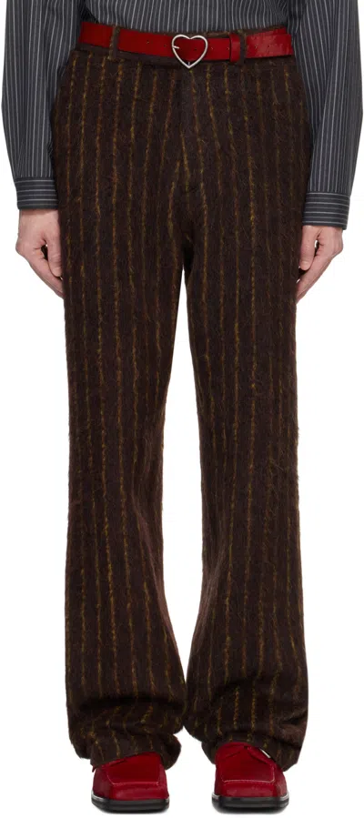 Martine Rose Striped Casual Pants In Black