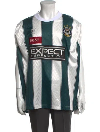 Pre-owned Martine Rose Striped Crew Neck Jersey In Green