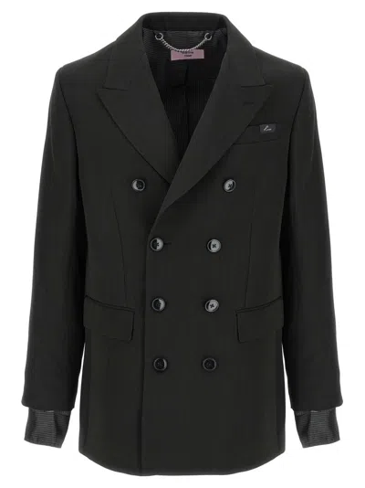 MARTINE ROSE STRIPED DOUBLE-BREASTED BLAZER