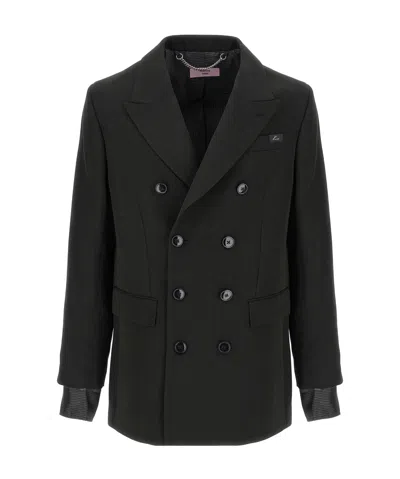 Martine Rose Black Striped Double-breasted Blazer