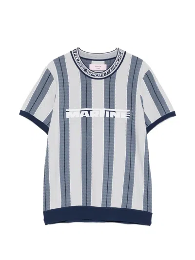 Martine Rose Striped Graphic T-shirt In Multi