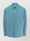 Martine Rose Striped Long Sleeve Button-down Shirt In Blue