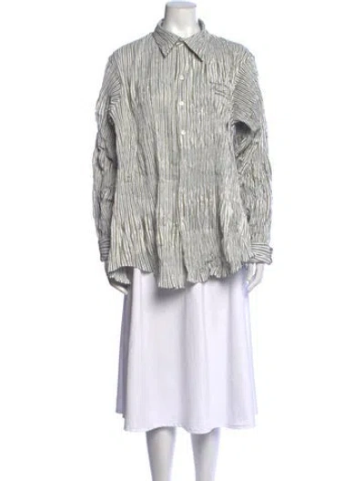Pre-owned Martine Rose Striped Long Sleeve Button-up Top In Multicolor