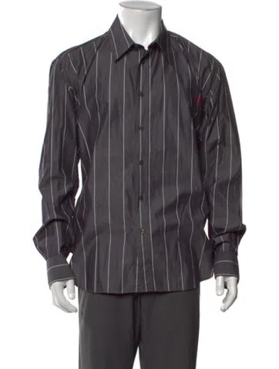 Pre-owned Martine Rose Striped Long Sleeve Dress Shirt In Grey