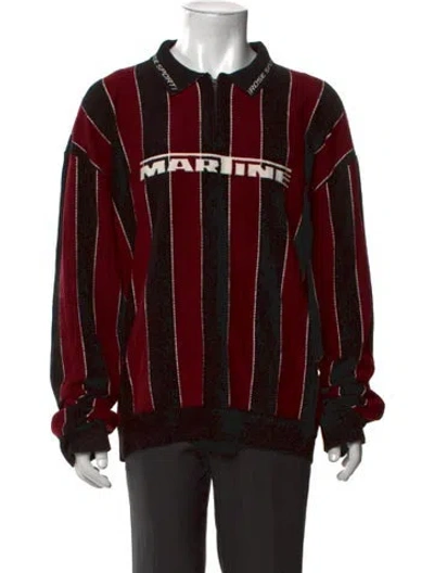 Pre-owned Martine Rose Striped Long Sleeve Shirt In Red