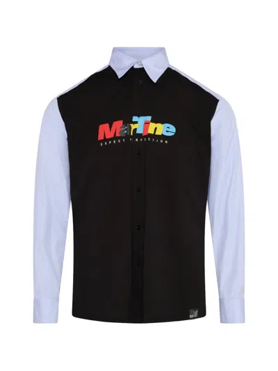 Martine Rose Striped Long-sleeve Shirt In Blue