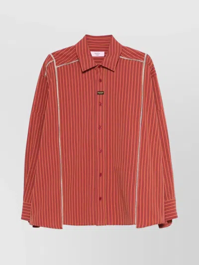 MARTINE ROSE STRIPED PATTERN UNISEX COTTON SHIRT