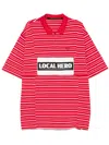 Martine Rose Striped Polo Shirt In Red