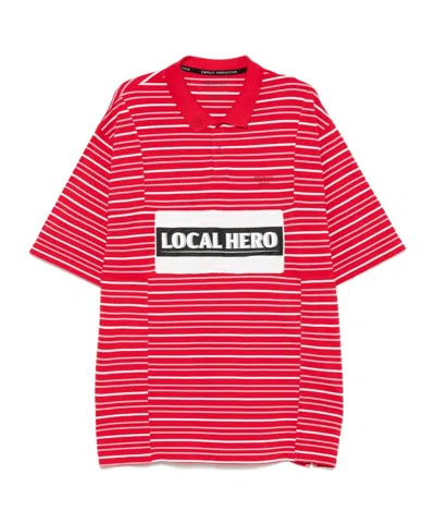 MARTINE ROSE MARTINE ROSE LOGO EMBROIDERED STRIPED POLO SHIRT