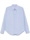 Martine Rose Striped Cotton Poplin Shirt With Long Sleeves In Blue