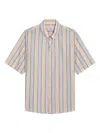 Martine Rose Yellow/blue Striped Cotton Shirt In Multi
