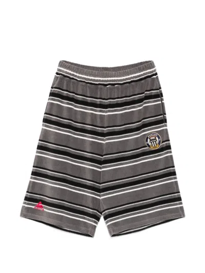 Martine Rose Striped Shorts In Gray