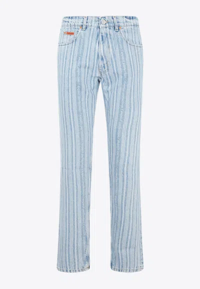 MARTINE ROSE STRIPED STRAIGHT-LEG JEANS