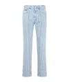 Martine Rose Light Blue Pinstripe Straight Leg Jeans In Blue