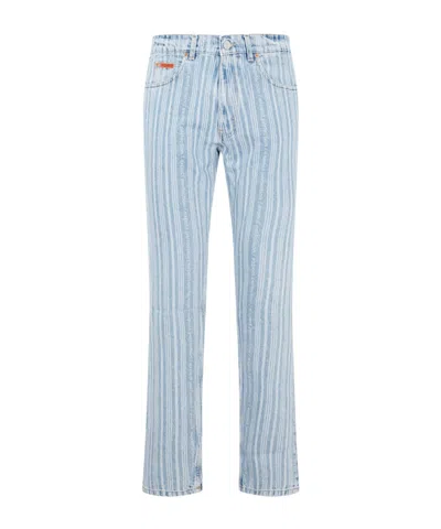 MARTINE ROSE MARTINE ROSE STRIPED STRAIGHT-LEG MID-RISE JEANS