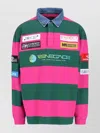 Martine Rose Striped Sweater With Denim Collar And Patches In Multi