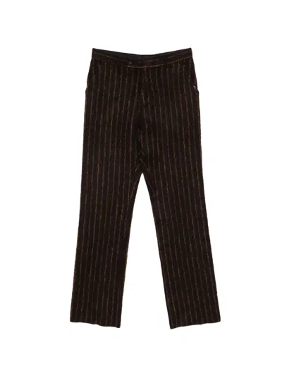 Martine Rose Striped Trousers In Black