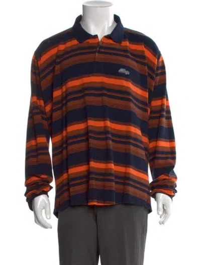 Pre-owned Martine Rose Striped V-neck Polo Shirt In Multi