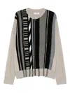 Martine Rose Striped Zip-up Cardigan In Multi