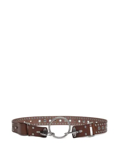 Martine Rose Studded Leather Belt In Pink