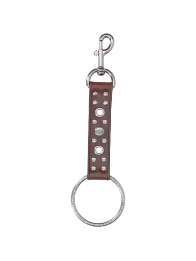 Martine Rose Stud-embellished Keyring In Metallic