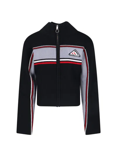 Martine Rose Hybrid Track Zip Cardigan In Black
