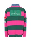 Martine Rose Striped Sweater With Denim Collar And Patches In Multi