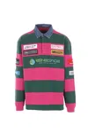 Martine Rose Striped Sweater With Denim Collar And Patches In Multi