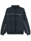 Martine Rose Lightweight Polyamide Jacket With Modern Plaid Pattern In Black