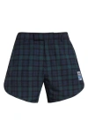 Martine Rose Tartan Tailored Gym Shorts In Black Tartan
