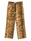 Martine Rose Tiger-print Zip-fly Trousers In Brown