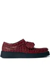 Martine Rose Torview Croc-embossed Lace-up Shoes In Red