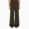 MARTINE ROSE MARTINE ROSE TROUSERS WITH BROWN HOUNDSTOOTH PATTERN