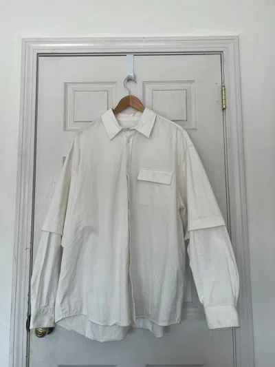 Pre-owned Martine Rose Twin Sleeve Overshirt In White