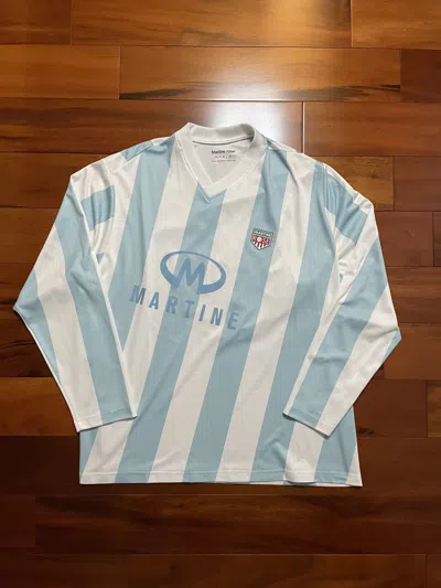 Pre-owned Martine Rose Twist Jersey Long Sleeve In Blue/white