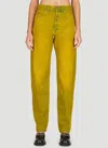 Martine Rose Distressed-finish Jeans In Yellow