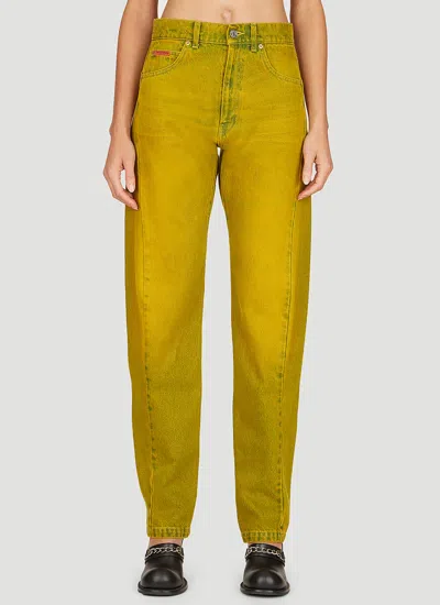 Martine Rose Twist Seam Jeans In Yellow
