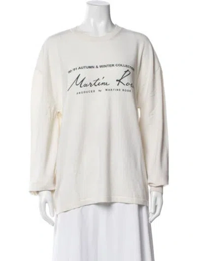 Pre-owned Martine Rose Virgin Wool Graphic Print Sweater In Neutrals