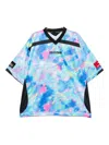 Martine Rose Watercolour-print V-neck T-shirt In Multi