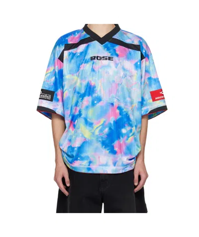 Martine Rose Watercolour-print V-neck T-shirt In Multi