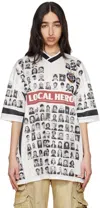 Martine Rose White & Black Printed Football T-shirt In Wht White Faces