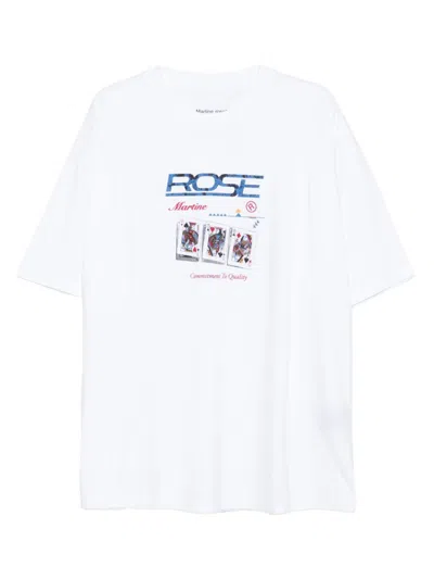 MARTINE ROSE WHITE CREWNECK GRAPHIC T-SHIRT