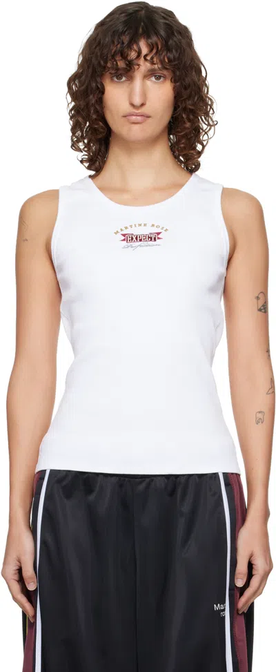 Martine Rose White Embroidered-logo Tank Top