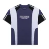 Martine Rose Purple Indigo Blue Cotton Oversized Panelled T-shirt In Blue