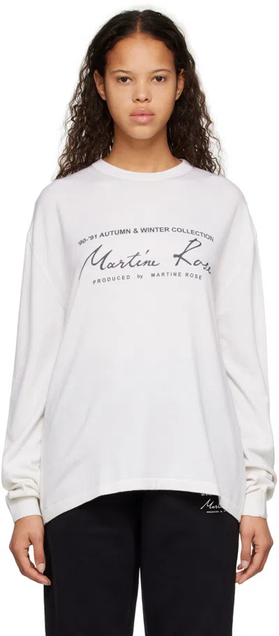 Martine Rose White Oversized Sweater In White White