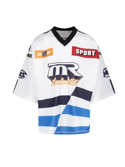 Martine Rose White Relaxed Fit Graphic Sports Jersey In Multi