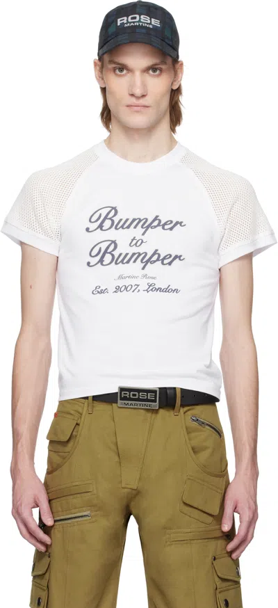 Martine Rose White String Shrunken T-shirt In White Bumper