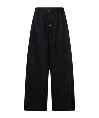 Martine Rose Wide-leg Corduroy Elasticated Waistband Trousers In Black