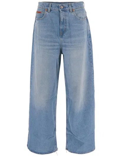 Martine Rose Wide Leg Jean In Blue